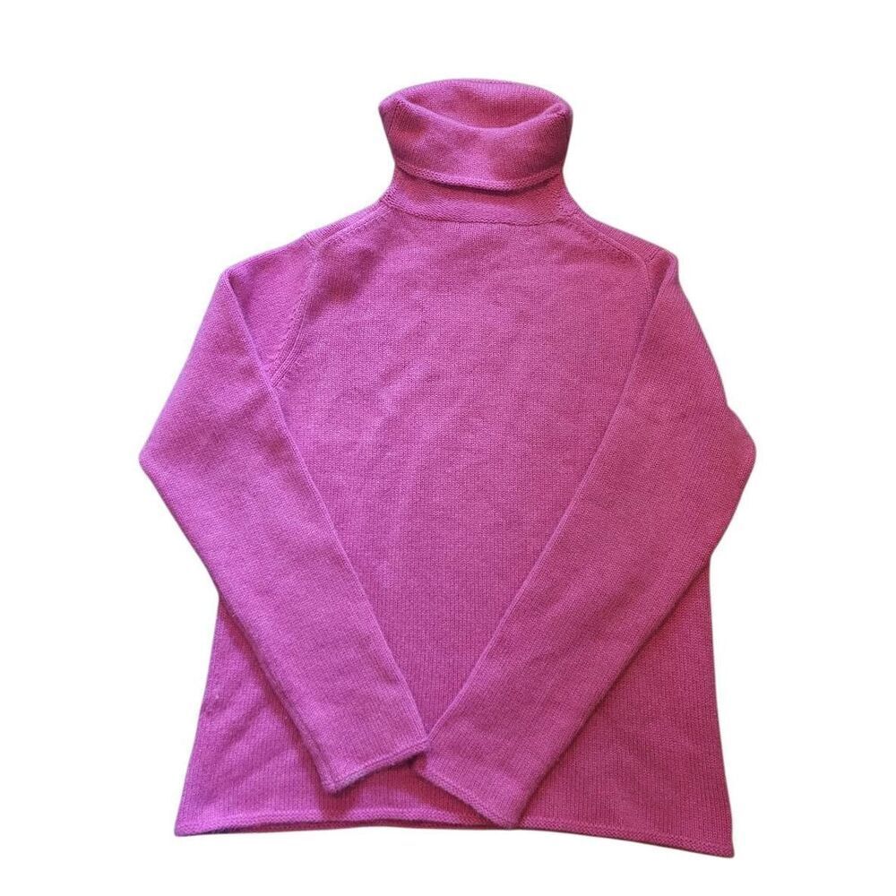 Cashmere Sweater Women's Medium Pink Turtleneck Quiet Luxury Soft Cozy